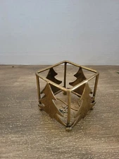 Vintage Brass Christmas Tree Candle Holder