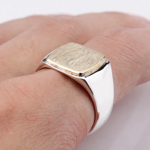 Bague chevali re homme argent massif 925 pas cher Bicolore dor