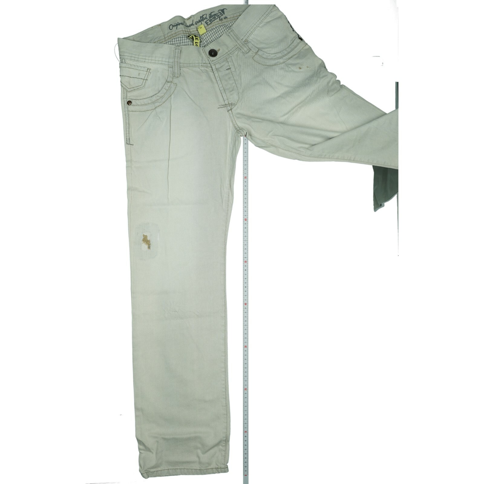 edc brand eagle low esprit mens jeans trousers 32/34 W32 L34 used look beige new image 5