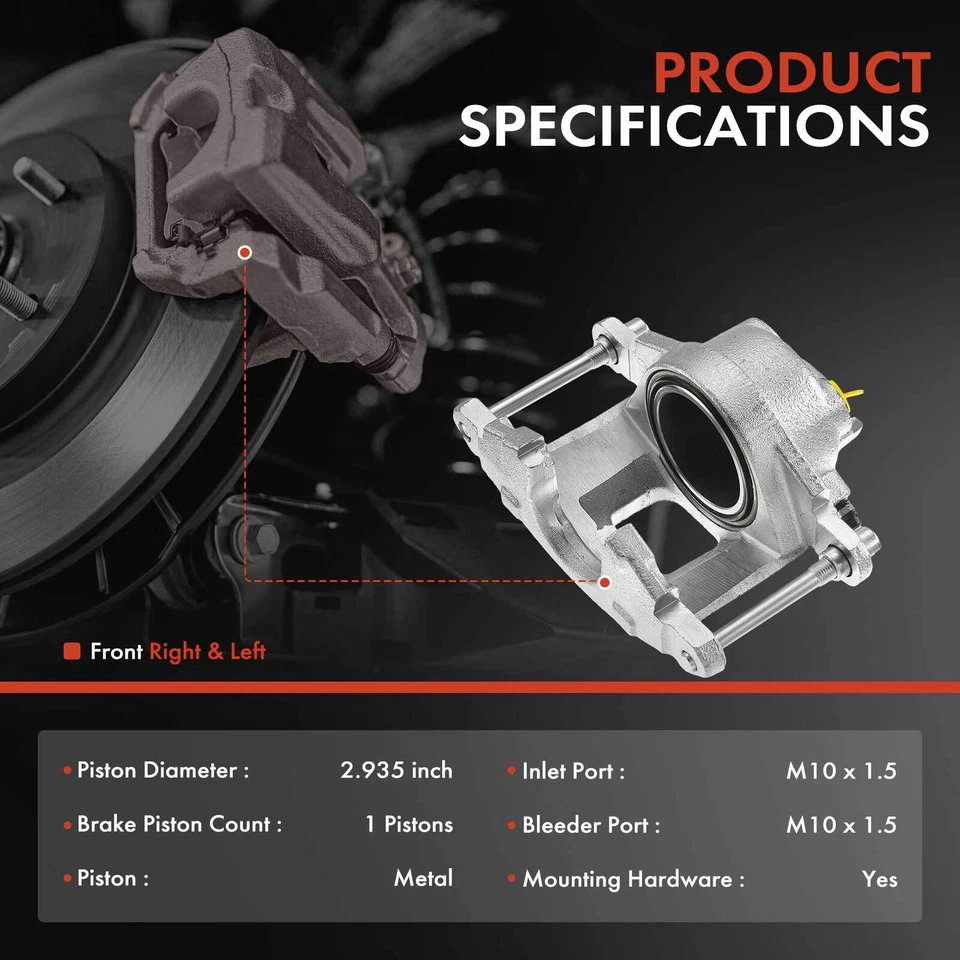 2x Brake Calipers Front Sides for Jeep Cherokee Chevy K10 V10 GMC K1500 Suburban - Image 2 of 4