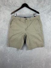 J Crew Flex Chino Shorts Men 34x10" Inseam Flat Front Beige Cotton Stretch