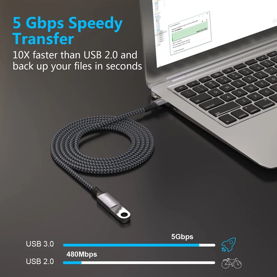 USB Extension Cable 25 ft Long USB Extension Cable USB Extender Nylon... - Image 4 of 4