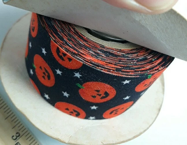 Halloween Pumpkins Ribbon Lot 3 Fabric Trim Scarecrows Orange Home Decor Crafts - Image 3 of 4
