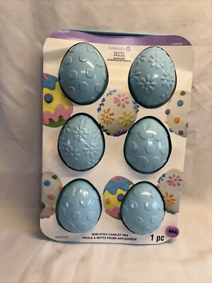 Celebrate It Non-Stick 6 Cavity CAKELET Easter Egg Cake Pan NEW