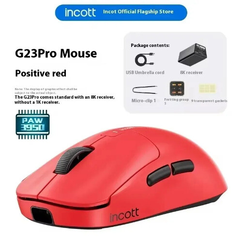 Wireless Mouse Dual Mode 8K PAW3950 Fast Charge Hot Swap Mouse Ergonomic - 第 3/30 張圖片