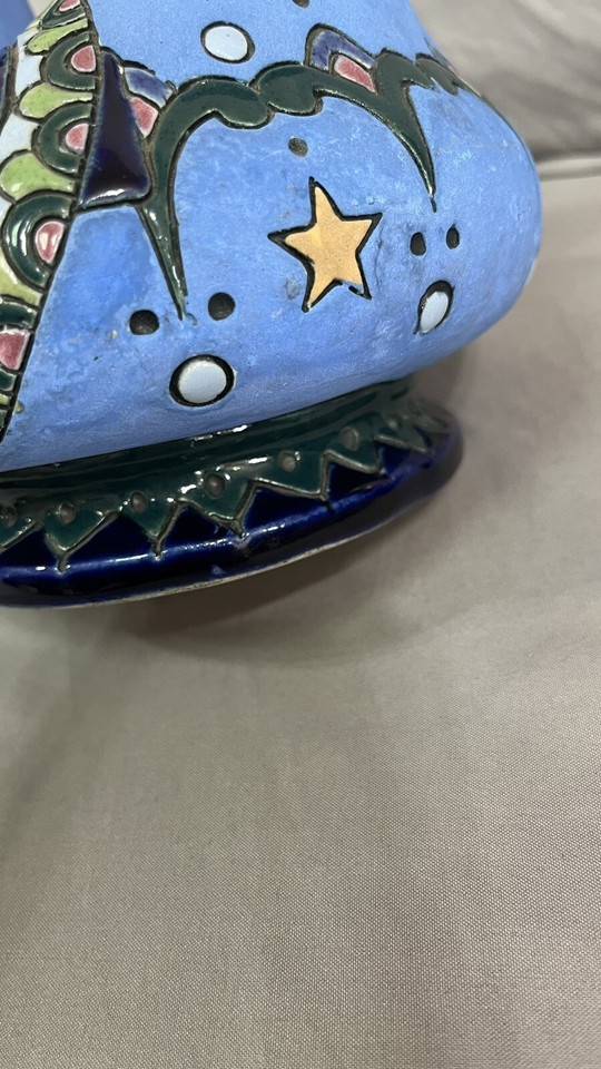 Vintage Fireside Amphora enameled portrait vase Wedding Vessel Czech eBay