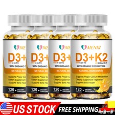 Vitamin D3 K2 MK-7 5000IU 200mcg -120 Capsules- Immune Support Wellness Caps