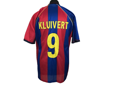 FC BARCELONA football SHIRT XL home FOOTBALL JERSEY KLUIVERT 9