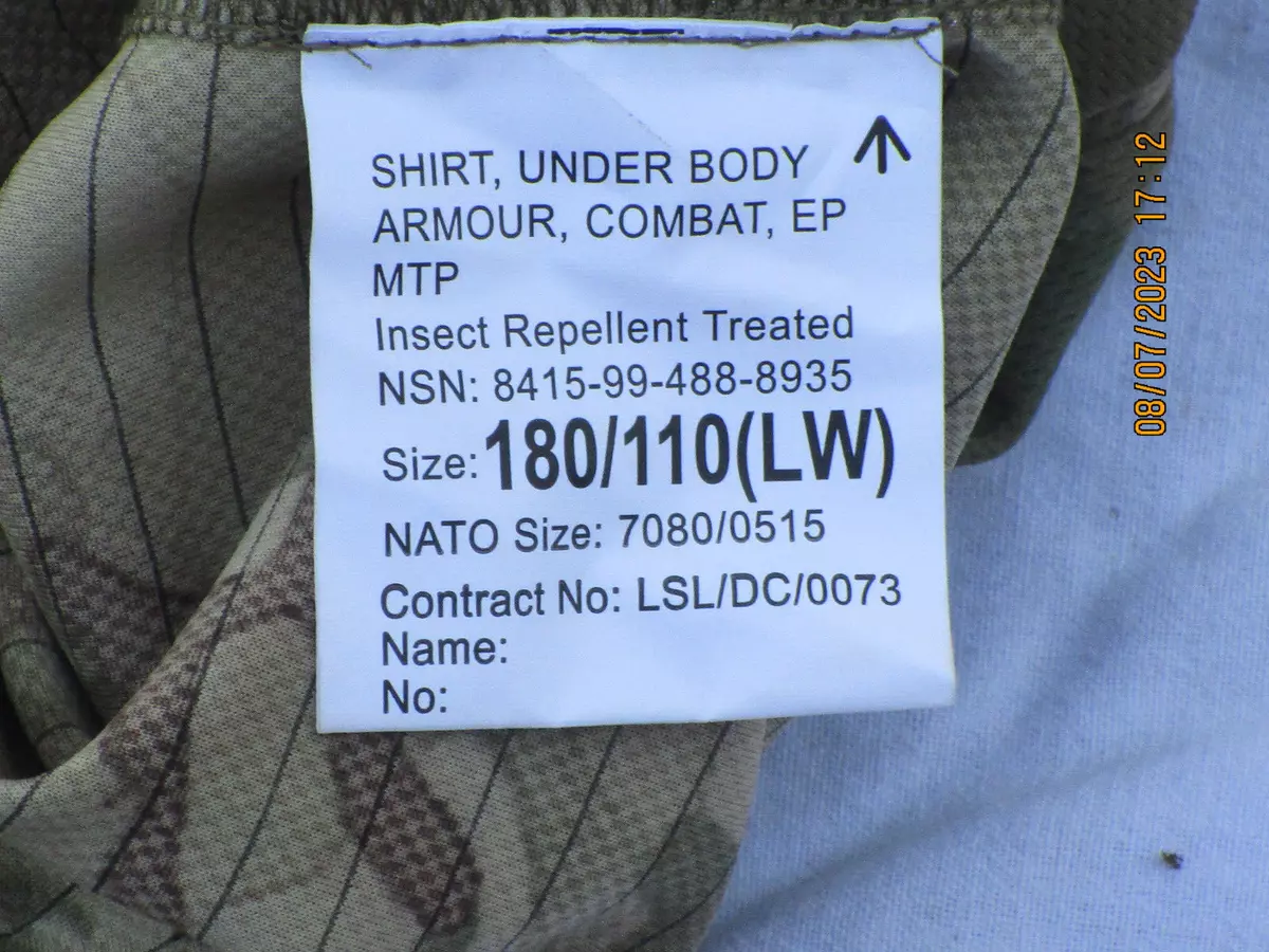 Under Body Armour Combat Shirt, Ubacs , EP, Mtp, Regularly, Gr.180