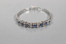 Timeless Bracelet 750 White Gold Sapphires Diamonds 0.48k 15.5cm Circa 1970s