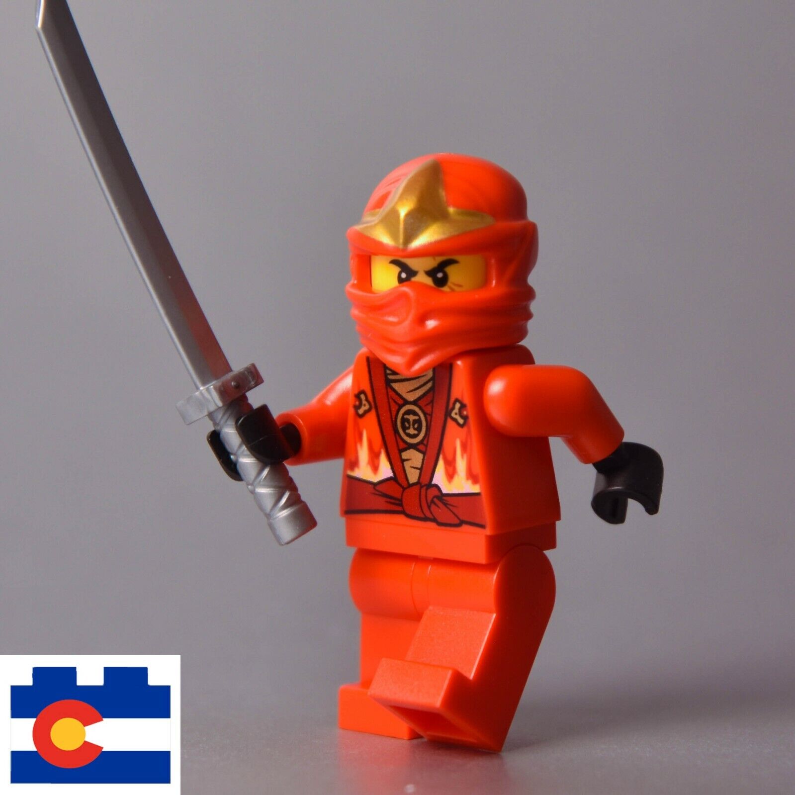 LEGO Kai ZX 10722 Rebooted Hood Red Ninja Sword Ninjago 10722 Gold Jay 