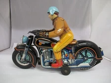 Vintage Modern Toys Motorcycle Rider Tin Battery-Operated Toy, 388-E