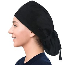 Adjustable Working Cap with Button Cotton Working Hat Sweatband with Ponytail...