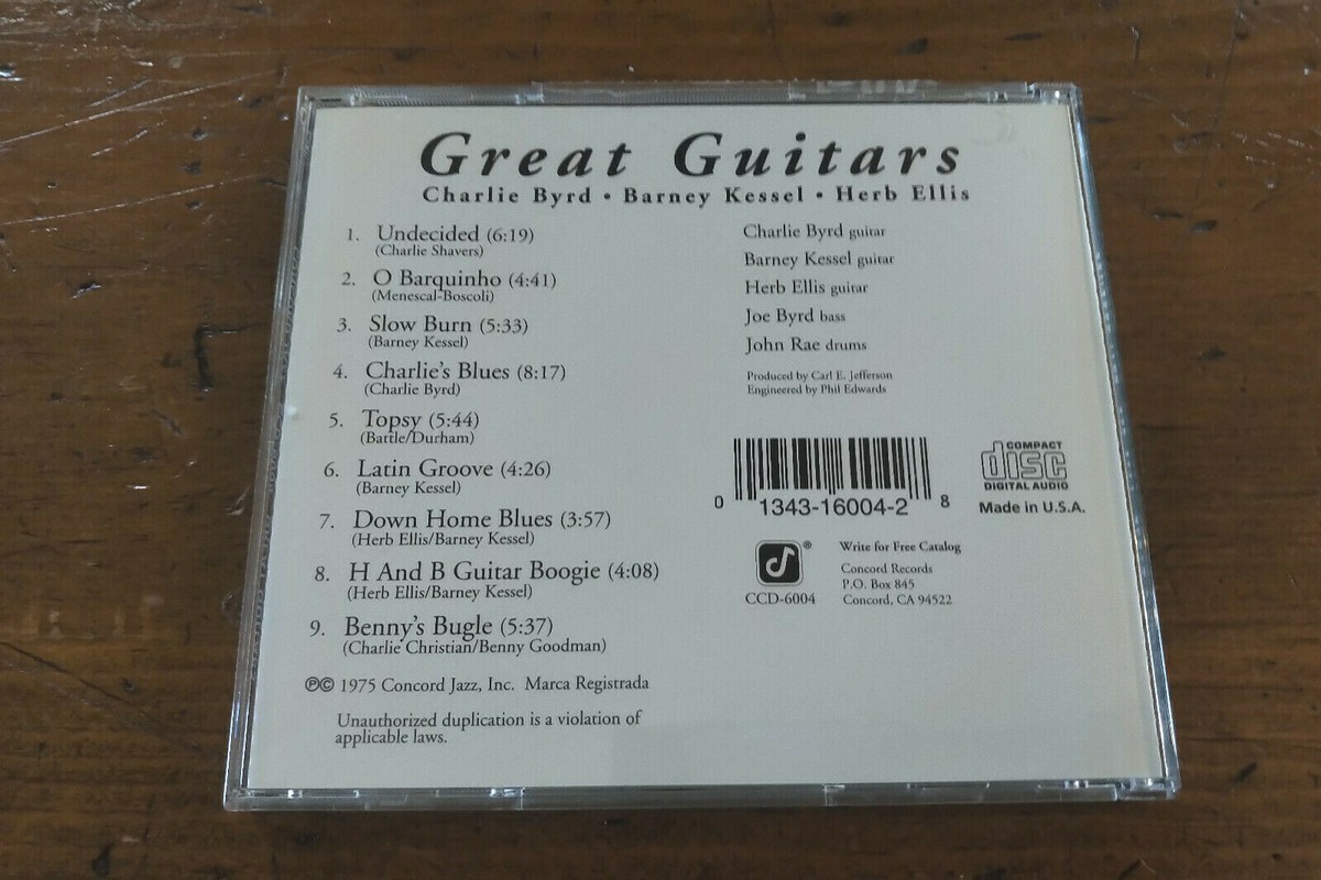 バーニーケッセル　ハーブエリス  ライヴ　CD Charlie Byrd, Barney Kessel, Herb Ellis GREAT GUITARS live in 1975