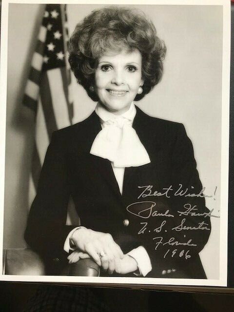 Paula Hawkins (†1979) – amerykańska senator Florida Orig.sign.