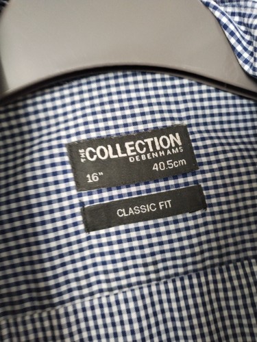 Debenhams Mens Blue Checked Short Sleeved Shirt.. Size 16" - Picture 4 of 4