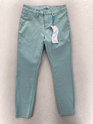 Royalty For Me Hyper Stretch Pants Women's Youth 18 Green Blue Skinny Ankle NWT