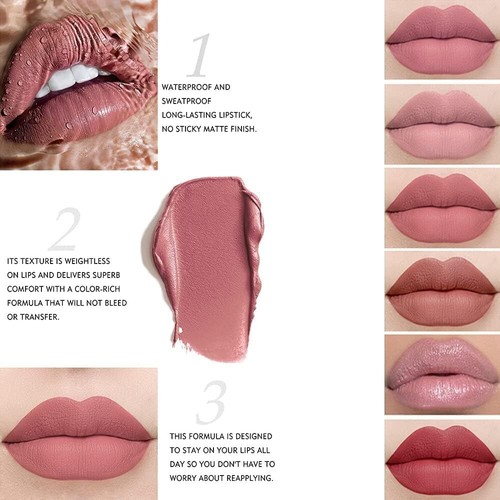 12 Colors Velvet Matte Liquid Lipstick Set - Long-Lasting & Waterproof - Picture 5 of 10
