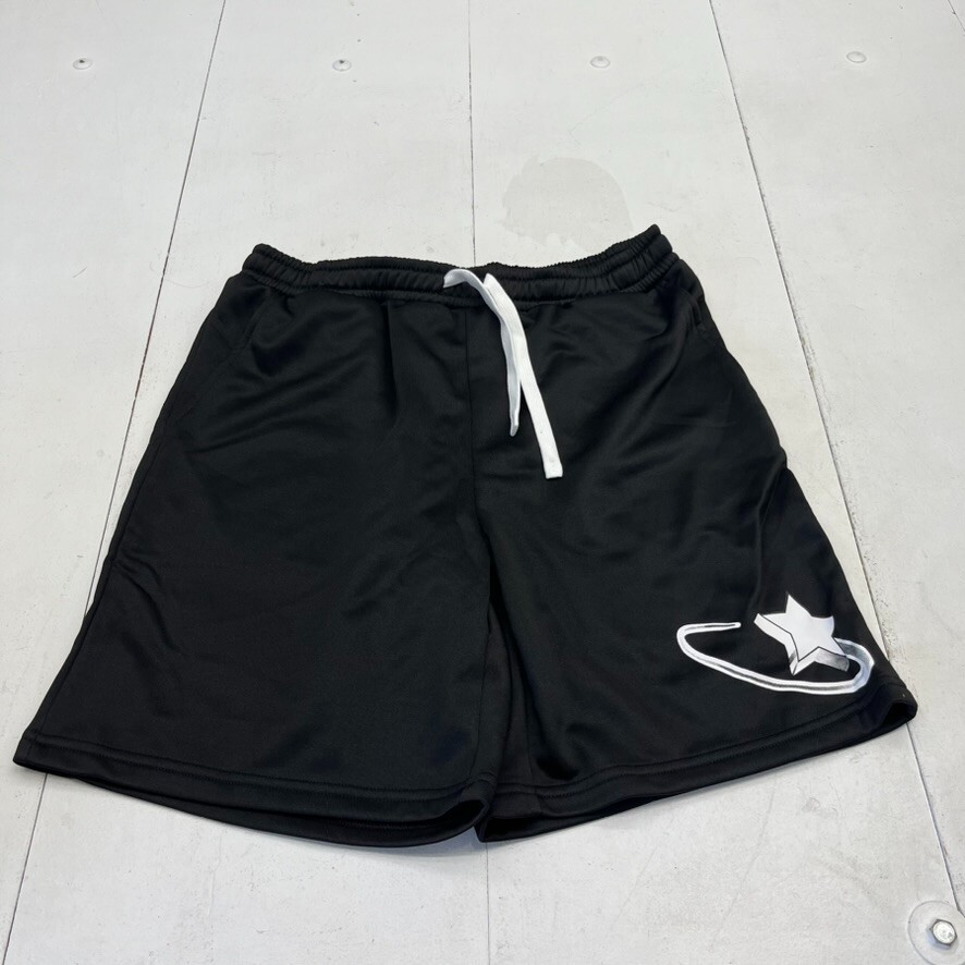 Manfinity Black Graphic Print Athletic Sweat Shorts Mens