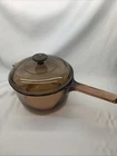 Vintage Corning PYREX Vision Ware 2.5 L Glass Saucepan Pot Lid Amber Visions