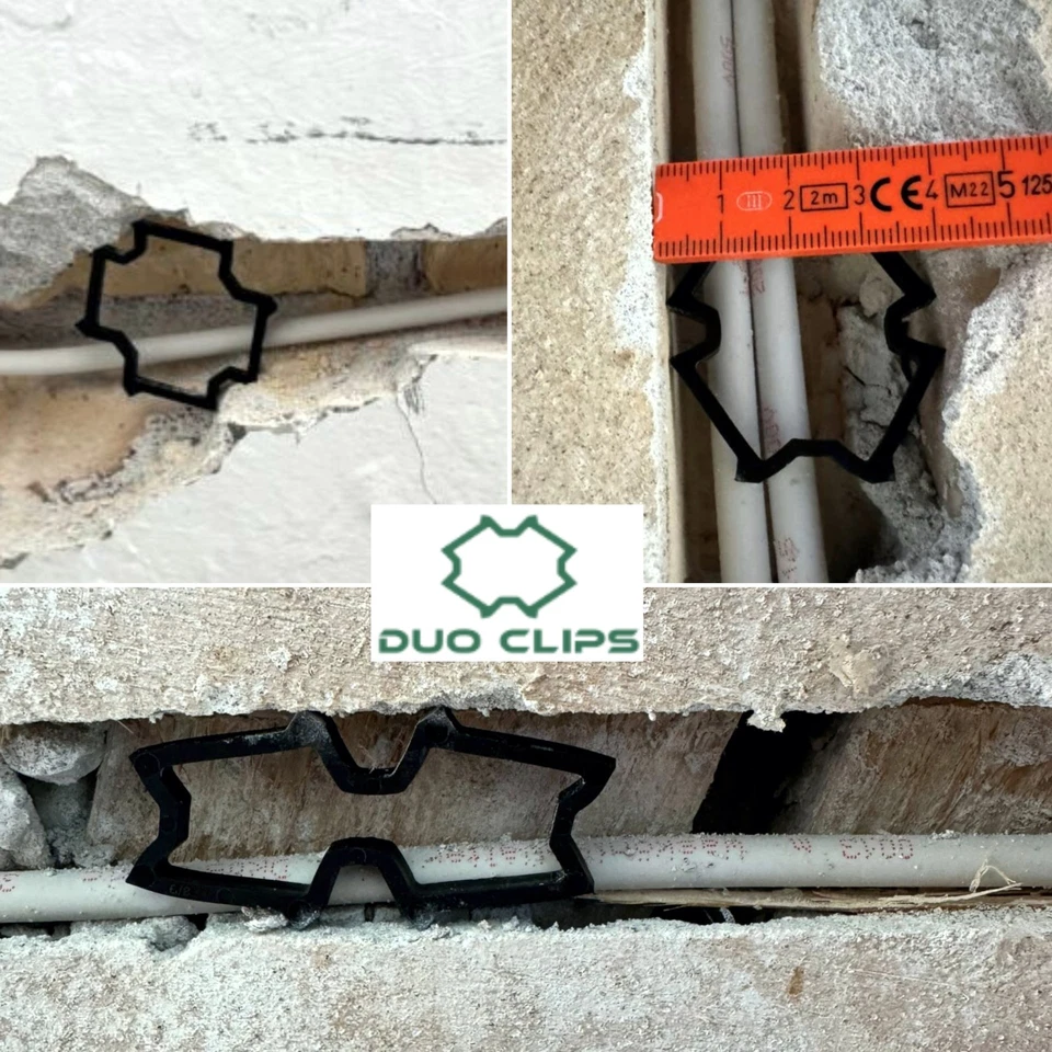 DUO CLIPS 100x Supports de Câbles Universels 22-50 mm | Clip, Fixation de câble - Photo 4/4