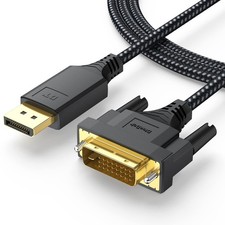 DisplayPort to DVI Cable 6ft, 1080P 60Hz, Gold-Plated, One-Way Video Adapter