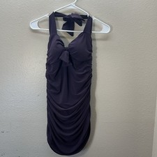 Magicsuit By Miraclesuit Tankini Swimsuit Top Ruched Size 8 Padded Purple Long