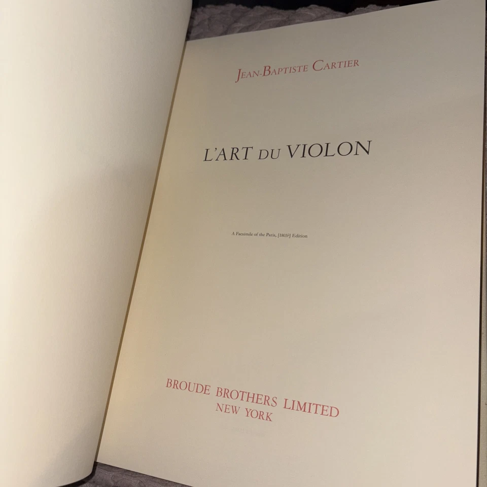 L'art du violon: Monuments of Music and Music Literature in Facsimile 14 Cartier - Image 4 of 4