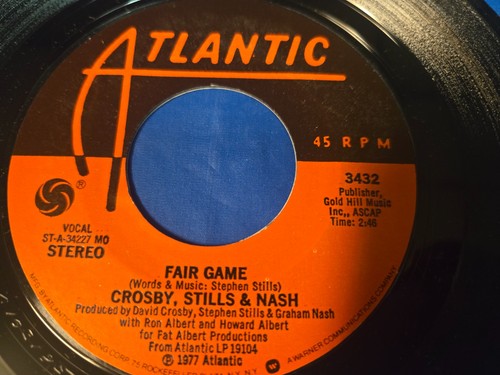 CROSBY, STILLS & NASH - ANYTHING AT ALL / FAIR GAME - 7" VINYL SINGLE
