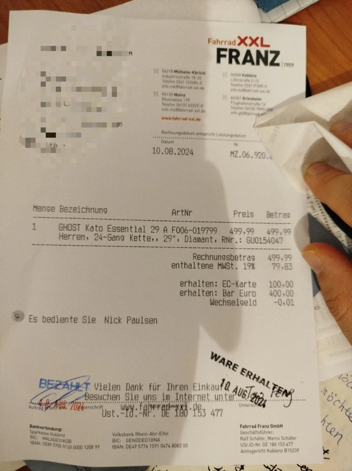 29"Mountainbike Ghost Kato Essential AL U- Disc 24 Gänge Shimano Disc -NEU - Bild 2 von 4