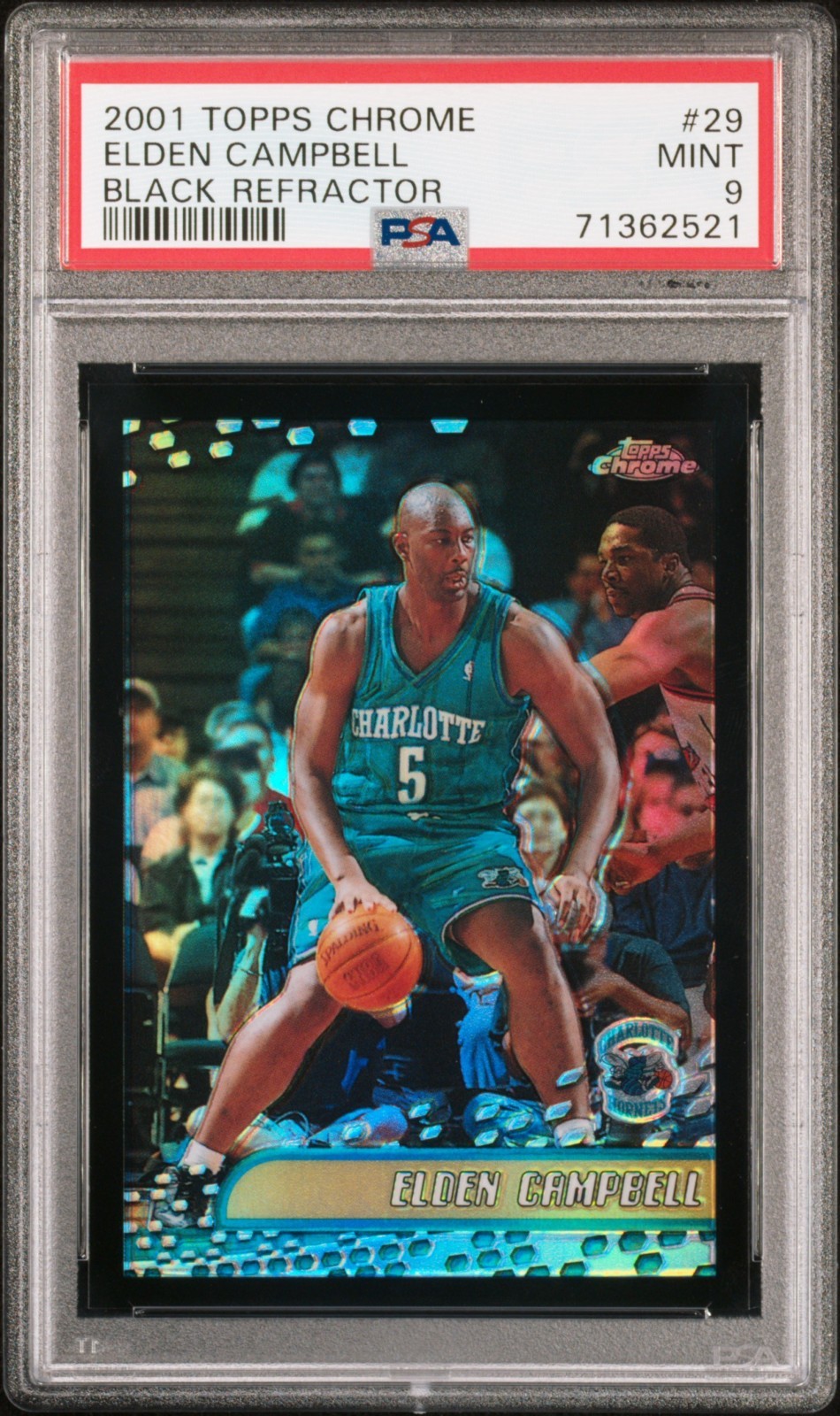 2001-02 Topps Chrome Black Refractor #29 Elden Campbell /50 PSA 9 Hornets