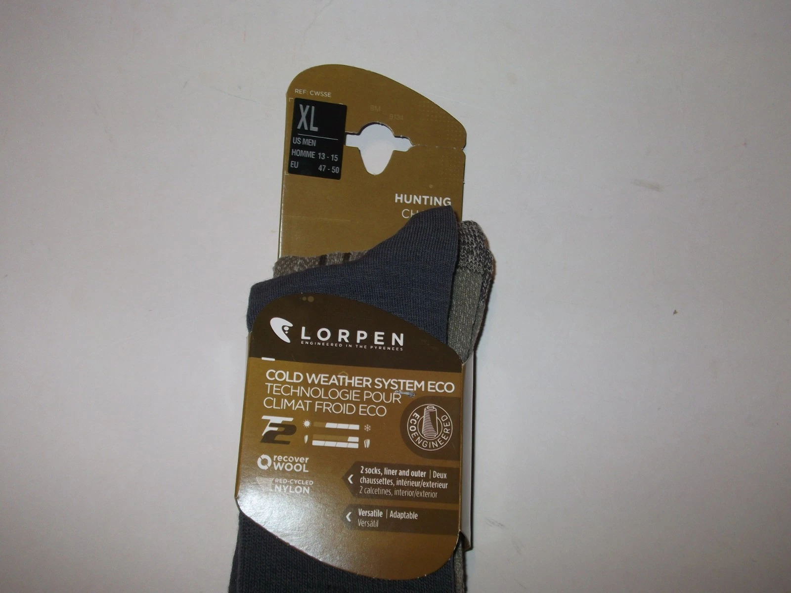 Lorpen T2 Wool Hunting Socks Size XL
