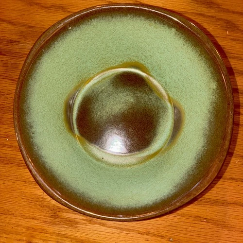 Vintage Frankoma Pottery 5XL Plainsman Prairie Green Cereal Soup Bowl NICE!