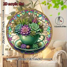 8" Cactus Floral Outdoor Hanging Decor