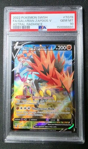 Pokemon - Galarian Zapdos V  - Astral Radiance Trainer Gallery  #TG19 - PSA 10