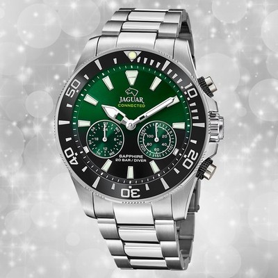 Jaguar Herrenuhr Edelstahl silber Jaguar Connected Armbanduhr UJ888/5