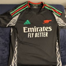 adidas Arsenal Emirates Fly Better Soccer Jersey Shirt Size S Black