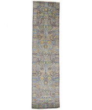2'6X10  Hand-Knotted Oushak Chobi Runner Tree of Life Floral Oriental Carpet