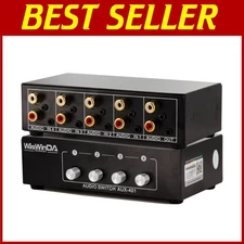 4-in-1 RCA Aux Switch Box - Black