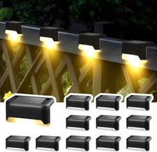 4-12x Solar Deck Lights Outdoor LED Fence Stair Step Lights for Garden Yard