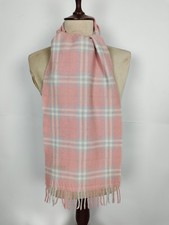 Burberry Original Vintage Nova Check Rosa 100% Lammwolle Winter Schal Schals