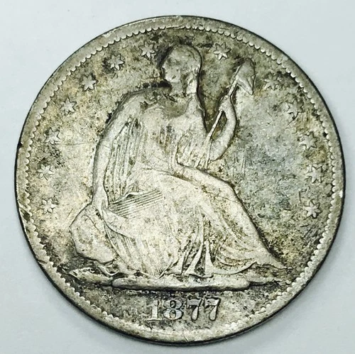 1877 SEATED LIBERTY HALF DOLLAR! TOUGH PIECE! FABULOUS COLLECTOR COIN! NR #G2107