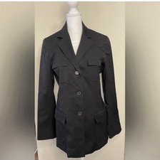 AK Anne Klein Women  s Black Jacket Blazer 3 Button  Pockets Black Size 6
