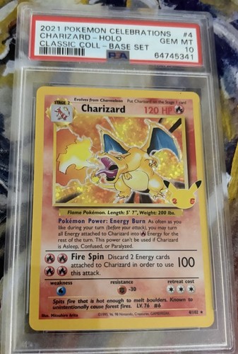 2021 Pokemon Celebrations Classic Collection Charizard 4/102 Holo PSA 10
