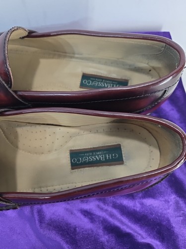 G H Bass & Co Weejuns Herren Burgund Leder Halbschuhe Schuhe mit Quasten Größe 11,5 M - Bild 5 von 9
