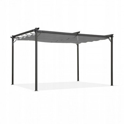 Garten Pergola Pavillon mit einstellbarem Stoffdach - Irda II 2,9x3,9m - Grau