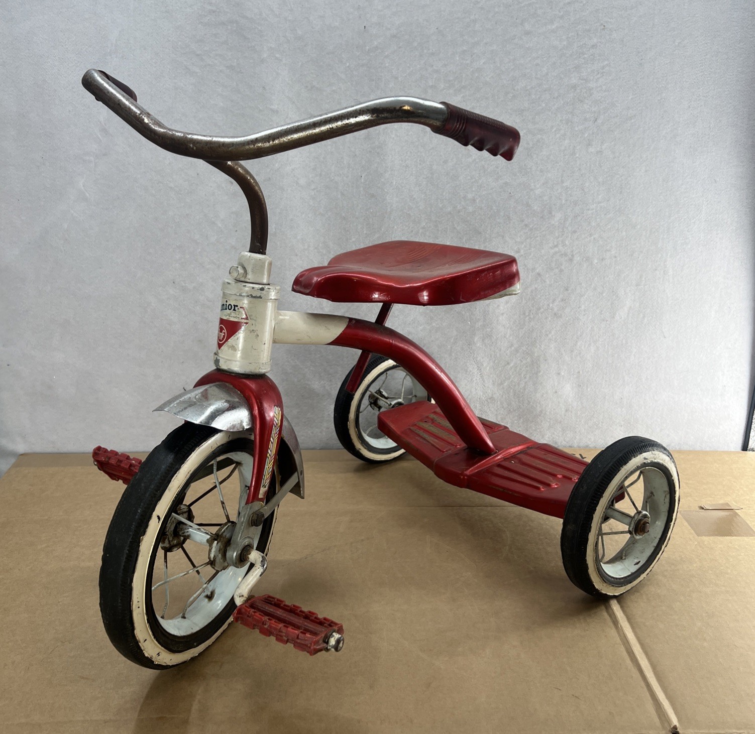 (Used) Vintage AMF Junior Steel Pedal Tricycle Red 1950s/60s Original Patina (199.99 USD)