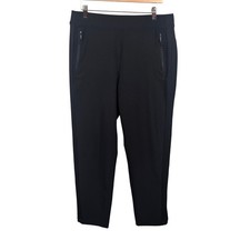 Chicos Zenergy Black Zip Pocket Cropped Pants Womens 10R Pull On Stretch