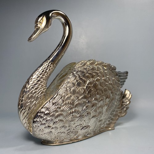 Vintage Godinger Silver-Plated Swan Napkin/Letter Holder Italy 1984 ~ NOS