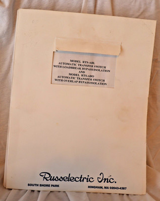 RussElectric RTS-ABL RTS-ABO Manual Instructions Literature Transfer Switch Auto